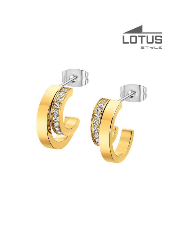 LOTUS STYLE STAINLESS STEEL EARRINGS 